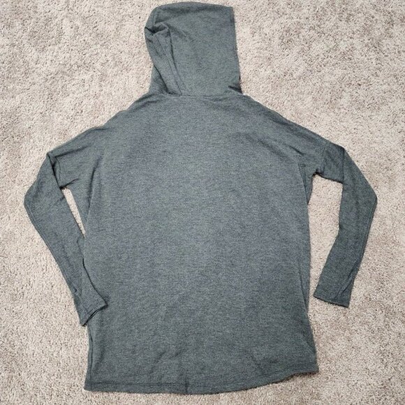 Athleta Hoodie Gray Purana Criss Cross Fleece Lined Sweatshirt XS - Picture 4 of 9